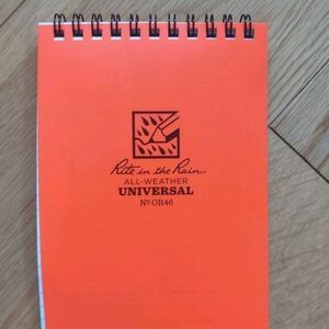 Rite in the Rain Orange All-Weather Notebook. Stocking Stuffer. Rain Proof Notep